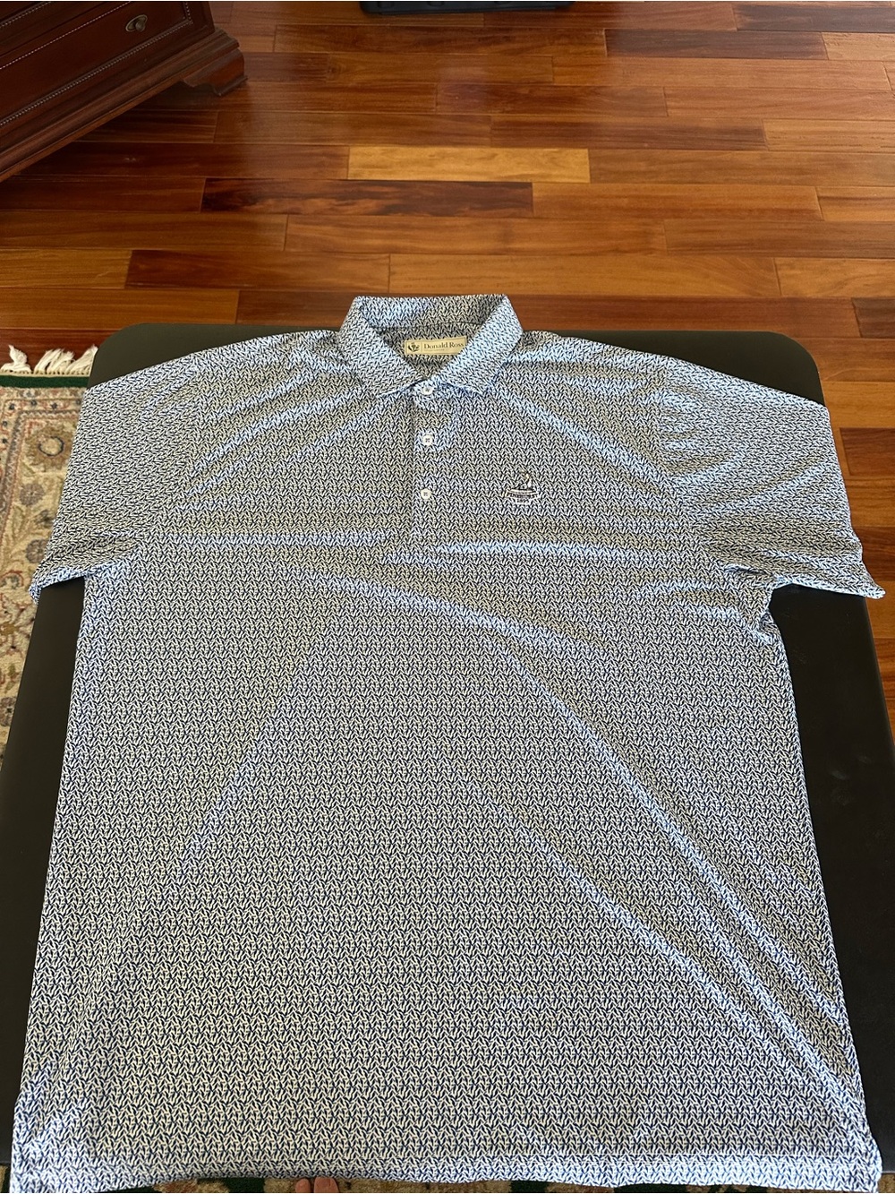 Donald Ross Pinehurst Country Club Light Blue Printed Men's Polo Shirt 2XL